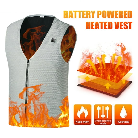 V-Neck Heated Vest, Electric Thermal Shirt for Men & Women, 3 Speed Temp Heating Vest Waterproof Heated Jacket Vest, 5 Heated Zones Waistcoat for Camping Fishing Outdoor Cycling