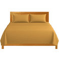 thumbnail image 1 of Sábanas King Size Lisas We2 Dream 100% Algodón Color Mostaza Ámbar 4 Piezas, 1 of 10
