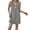 Gray, variant on Women's Sleeveless V-Neck Shift Dress with Button Detail, Casual Flowy Mini Dress in Linen-Like Fabric for Summer