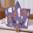 thumbnail image 5 of Purple Halloween Ghosts Skulls and Bats Hooded Bath Towel，60"x35" for Ages 3 To 12 Kids, Quick Dry Lightweight Soft Microfiber Hood Beach Towel Cover Up for Kids, 5 of 7