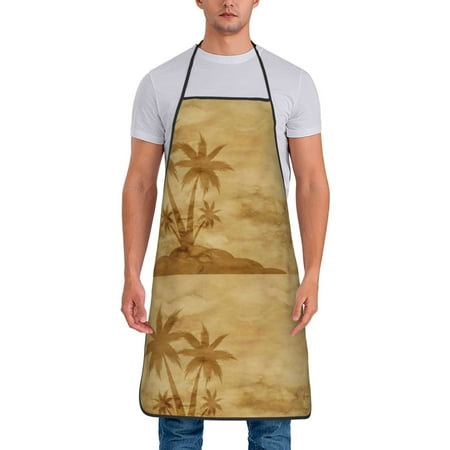 

Tideii Retro Palm Tree for Tie-up Apron Unisex Waterproof and Stain-Resistant Bib Apron for Kitchen Garden Painting