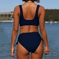 thumbnail image 4 of TAIAOJING Women Swimsuit Bathing Suit High Waisted Bikini Sexy Push Up Two Piece Swimsuits Vintage Swimsuit Two Piece Retro Ruched High Waist Print Bikini Set, 4 of 7