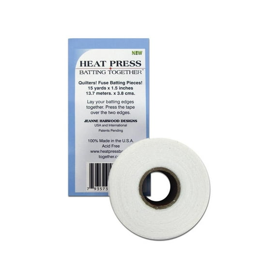 Heat Press Batting Together Seam Tape 1.5"x15yd Wh