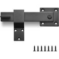 thumbnail image 7 of LAJIAOZ Heavy Duty 6" Barn Door Gate Flip Latch Lock, Study Metal Gate Latch for Outdoor Fence, Shed, Farm Gate, Sliding Barn Door, Provides Extra Security & Privacy, Easy Installation, Black, 7 of 7
