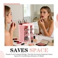 thumbnail image 6 of Hair Accessories Organizer with Hair Brush Holder, 3-Layer Rotatable Clear Storage Box for Makeup Brushes, Jewelry, Hair Clips, Earrings, Necklaces, Bracelets(Pink), 6 of 7