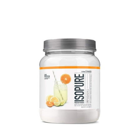 ISOPURE INFUSIONS, Refreshingly Light Fruit Flavored Whey Protein Isolate Powder, “Shake Vigorously & Infuses in a Minute”, Citrus Lemonade, 16