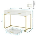 thumbnail image 5 of Tribesigns Vanity Desk with 2 Drawers, White and Gold Makeup Vanity for Women Girl (Without Mirror), 5 of 5
