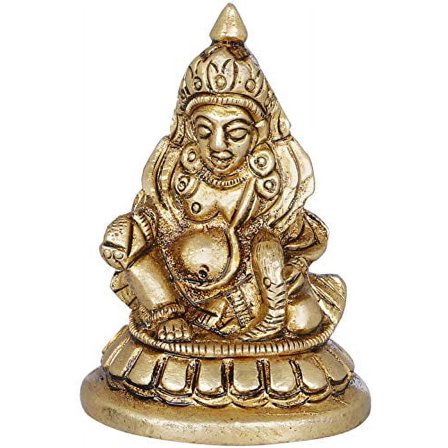 Exotic India Small Kubera - Brass Statue