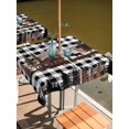 thumbnail image 2 of Outdoor Tablecloth with Umbrella Hole for Patio/Picnic/Party/Camping, Cabin Elk Forest Waterproof Table Cloth Square Cover Washable, Farmhouse Pine Tree Black Plaid (60"x 60"), 2 of 9
