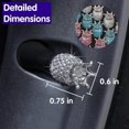 thumbnail image 3 of Car Tire Valve Stem Caps, 4 Pack Handmade Crown Crystal Rhinestone Car Stem Air Caps Cover, 3 of 3