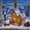 A, variant on Cadancy Christmas Village Lighted Wooden House DIY Assembly LED Miniature Cabin Snow Scene Tabletop Display Winter Holiday Decorations Mantel Shelf Home Decor Festival Gift