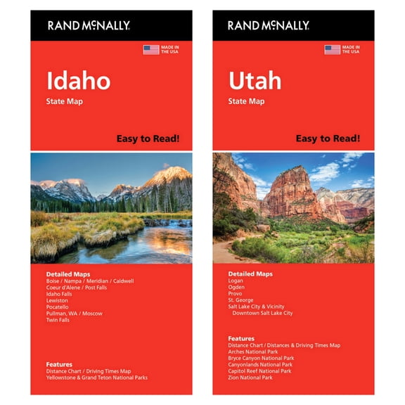 Rand McNally State Maps: Idaho and Utah (2 Maps)