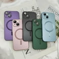 thumbnail image 6 of Magnetic case for iPhone 13 Mini Phone Case for Women, Matte Luxury Soft Metallic Luster Design with Camera Lens Protector, Compatible with Magsafe Case for iPhone 13 Mini 5.4" - Black, 6 of 12
