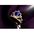 thumbnail image 5 of Unique 1.50 Carat 8x5mm Pear Cut Blue Sapphire And Moissanite Diamond Crown Look Engagement Ring in 10k Rose Gold for Her, 5 of 5