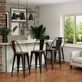 thumbnail image 4 of Andeworld 24" Bar Stools Set of 4,Counter Height Bar Stools with Larger Seat,Bar Stools with Back,Black Metal Bar Stools with Removable Back,Farmhouse Bar Stools,High Back Kitchen Bar Stools Chair, 4 of 9