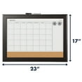 Quartet Combination Calendar Board, Espresso Frame (79275