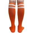 thumbnail image 5 of COUVER Womens 2 Striped Cotton Knee High Tube Socks Dark Orange White 2 Pairs (Womens), 5 of 8