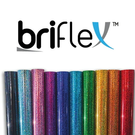 Iron On Veneer - BriFlex Heat Transfer Holo Foil Vinyl for T-Shirt and Apparel 20