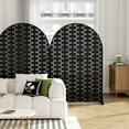 thumbnail image 4 of MAYEERTY 72*47" Outdooe Black Arched Metal Freestanding Sheet Privacy Panel Screen, Brick Pattern, 4 of 5