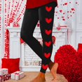thumbnail image 2 of Womens Leggings High Waisted Valentine'S Day Love Heart Print Stretch Leggings Casual Super Soft Pants Slim Casual Workout Holiday Tummy Control Leggings for Women Yoga Pants for Women, 2 of 4