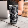 thumbnail image 4 of 20 Oz Paw Prints and Bones Coffee Tumbler Double Wall Insulated Stainless Steel Water Bottle | Metal Reusable Thermoses Flask with Cup Cap | Leak & Sweat Proof with Anti-Dust Lid, 4 of 7