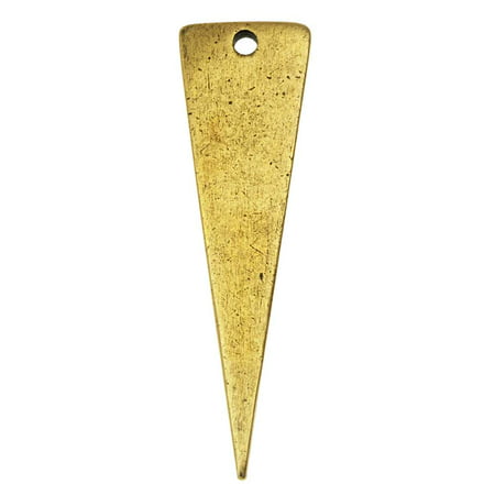 Nunn Design Flat Tag Pendant, Blank Inverted Triangle 37.5mm, 1 Piece, Antiqued Gold