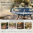thumbnail image 6 of Round Outdoor Tablecloth with Umbrella Hole and Zipper, Navy Blue Spring Floral Tablecloth with Elastic Waterproof, Vintage Elegant Summer Botanical Patio Table Covers for 55" - 60" Pool Tables, 6 of 9