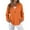 Orange #014, variant on Waffle Knit Tops for Women V Neck Long Sleeve Solid Loose Casual Tunic Fashion Button Down Henley Shirts with Pocket Light Purple L
