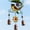 Green, variant on Vintage Iron Wind Chimes for Outside with Bird and Flower, Soothing Melodic Metal Porch Decor, Rust-Resistant Rain Chimes for Garden Patio Balcony