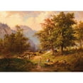thumbnail image 2 of Adam Malinowski 18x14 Gold Ornate Wood Frame and Double Matted Museum Art Print Titled - Resting in the Forest (1870), 2 of 4