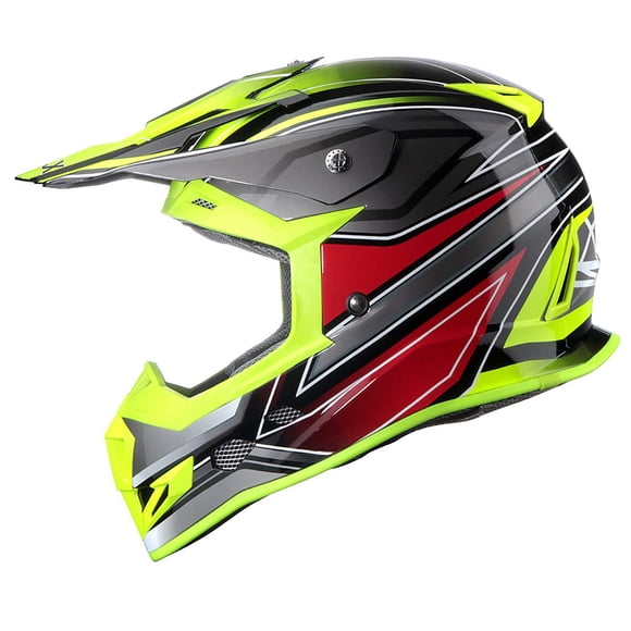 Casco GLX GX23 Dirt Bike Todoterreno Motocross ATV DOT (amarillo dorado, grande)