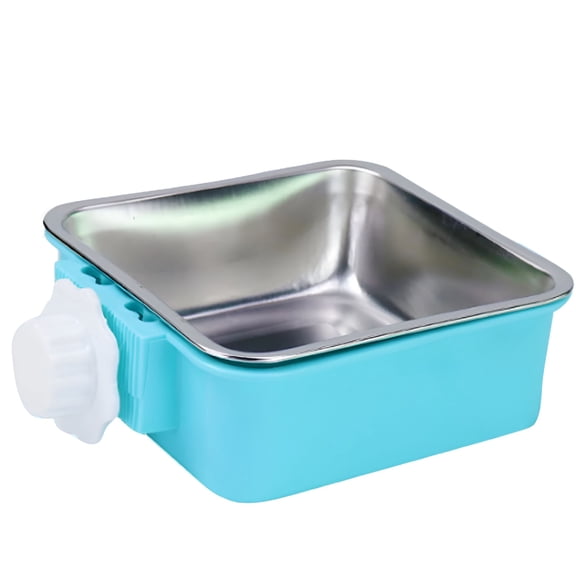ACDANC Kennel Water Bowl,Stainless Steel Dog Crate Water Bowl No Spill,Metal Dog Bowls Hanging Dog Bowls for Kennel Cage,Metal Pet Food Water Bowl Feeder for Medium Large Size Dogs - Blue