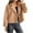 Khaki, variant on Kaemgyyd Cropped Jackets for Women Casual Long Sleeve Button Winter Coats Trendy Notched Lapel Wool Blend Fall Outwear