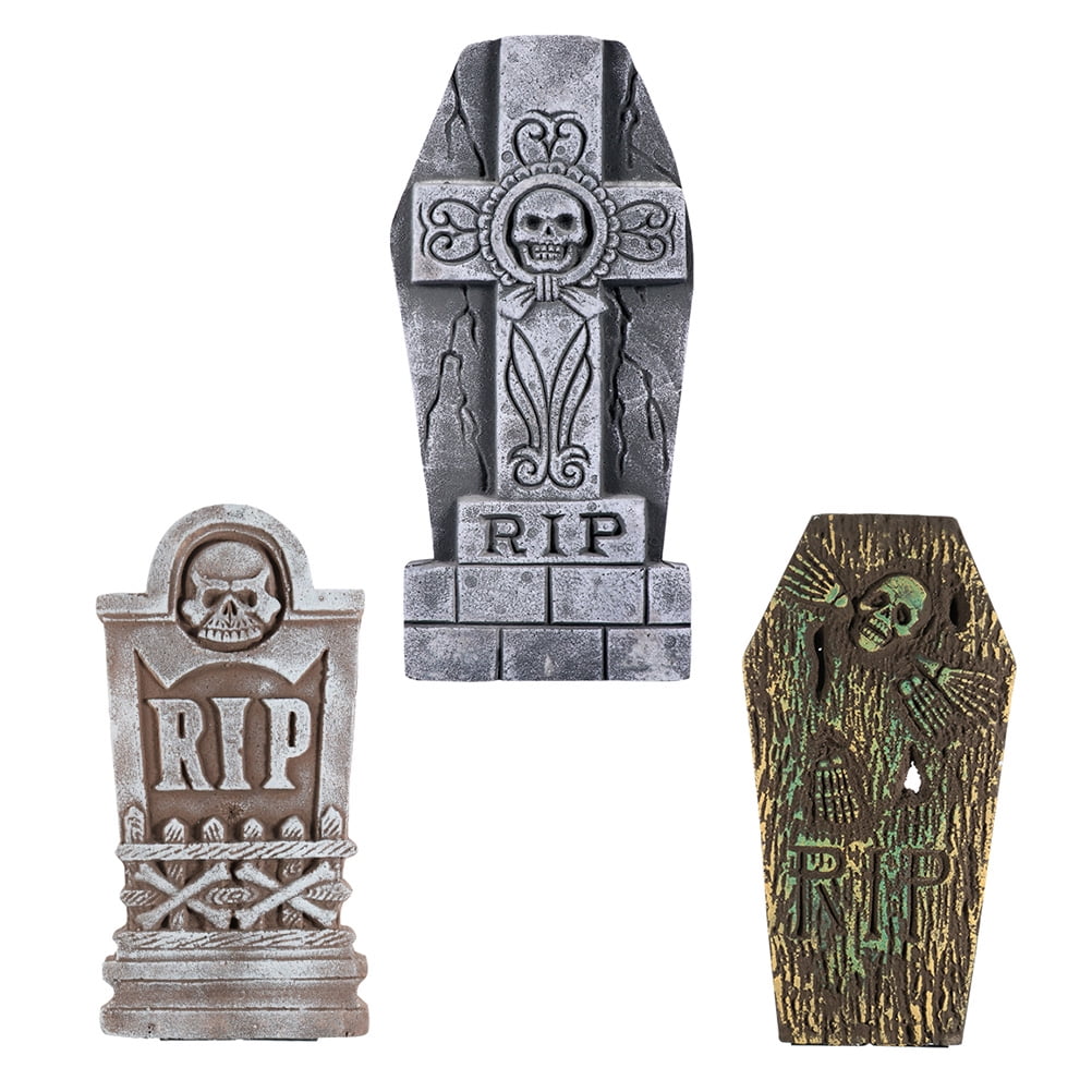 3 Pcs Halloween Tombstones Decor Tombstone Figurine Ornaments