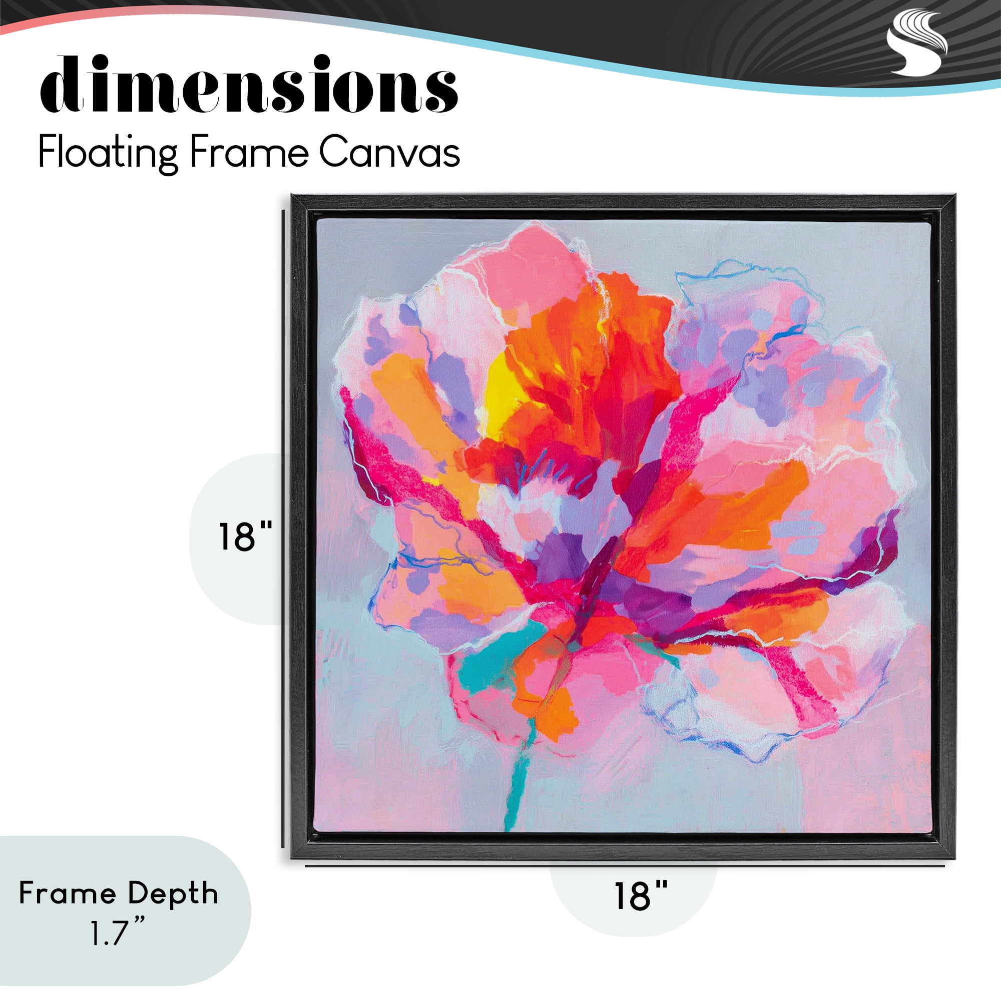 Stupell Industries The Open Petal Expression Black Framed Floater Canvas Wall Art, design by Chromatic Storm Studio