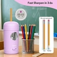 thumbnail image 6 of AFMAT Electric Pencil Sharpener, Fully Automatic Pencil Sharpener for 7-8mm Pencils & Colored Pencil, Auto in & Out, Rechargeable Vertical Hands-Free Sharpeners for Classroom/Home/Office(Purple), 6 of 8