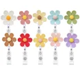 thumbnail image 2 of Candy Color Resin Six-Petal Flower Badge Reel Retractable ID Badge Holder With 360 Rotating Alligator Clip Name Holder, 2 of 6