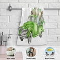 thumbnail image 4 of Easter Retro Truck Hand Towels 2 PCS, Eggs Feathers Floral Kitchen Towel Ultra Soft and Highly Absorbent,Decorative Fingertip Face Towel for Bathroom Hotel, 28.3"x14.4", 4 of 4
