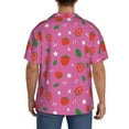 thumbnail image 3 of Sikiie Strawberry Floral Men's Wrinkle Free Untucked Cuban Shirt Business Casual Button Down Shirts Short Sleeve ShirtLarge, 3 of 5