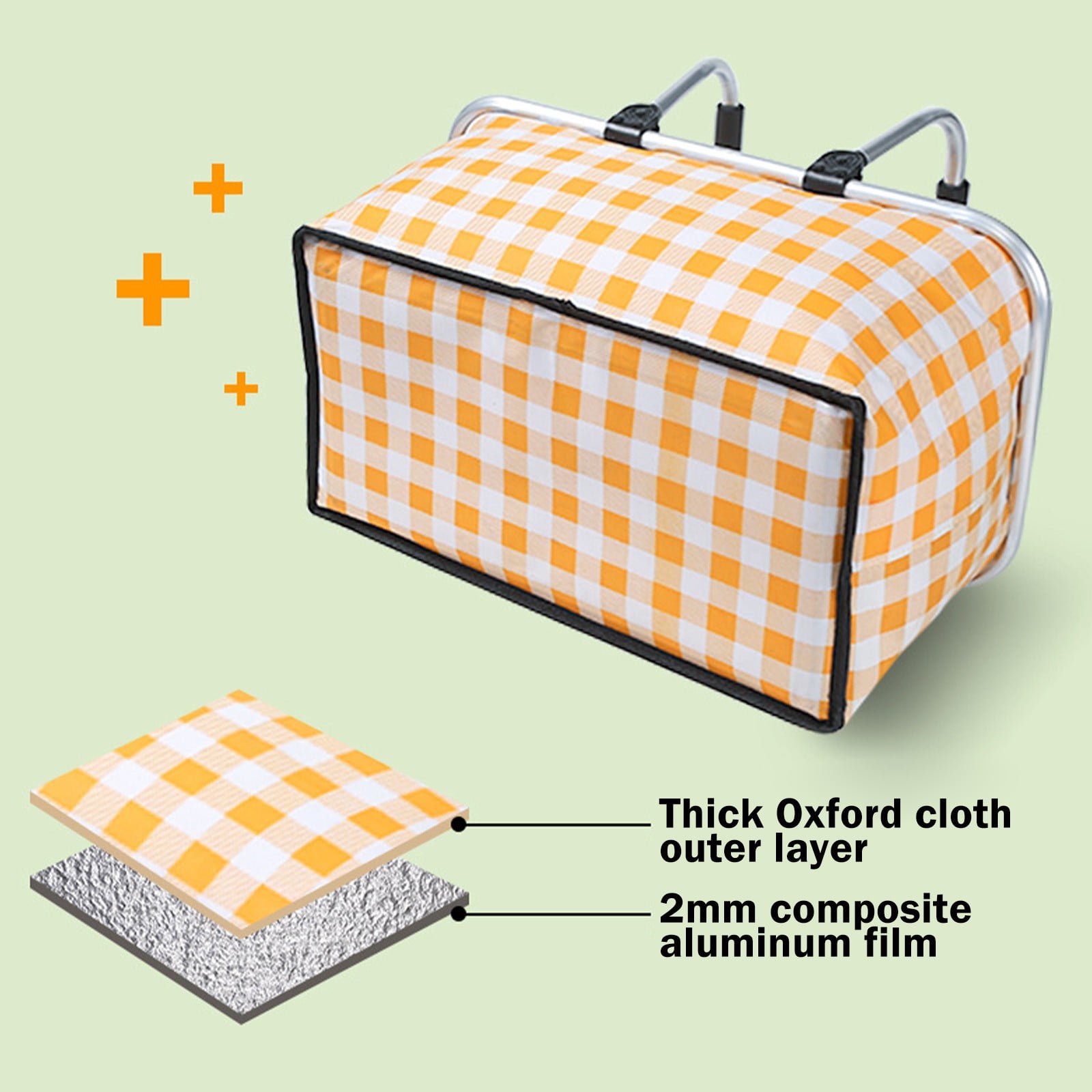 TopLLC Insulated Picnic Baskets Portable Large Capacity Cooler Bag with Aluminium Handle Waterproof Leak Proof Camping Grocery Bags Foldable Reusable Insulated Food Bags for Beach Travel Outdoor Walma...