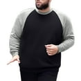 thumbnail image 2 of BSDJILFG Big and Tall Sweatshirts for Men Long Sleeve Shirts Crew Neck Sweater Ribbed Tees Color Block Loose Fit Tops L-5XL, 2 of 9