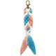 thumbnail image 1 of Llavero de macramé Boho Hecho a mano Broche de langosta Llavero Llavero Suministros para mujeres Monedero Monedero Monedero Ropa - Azul Rosa. Afortunado Sencillez, 1 of 4