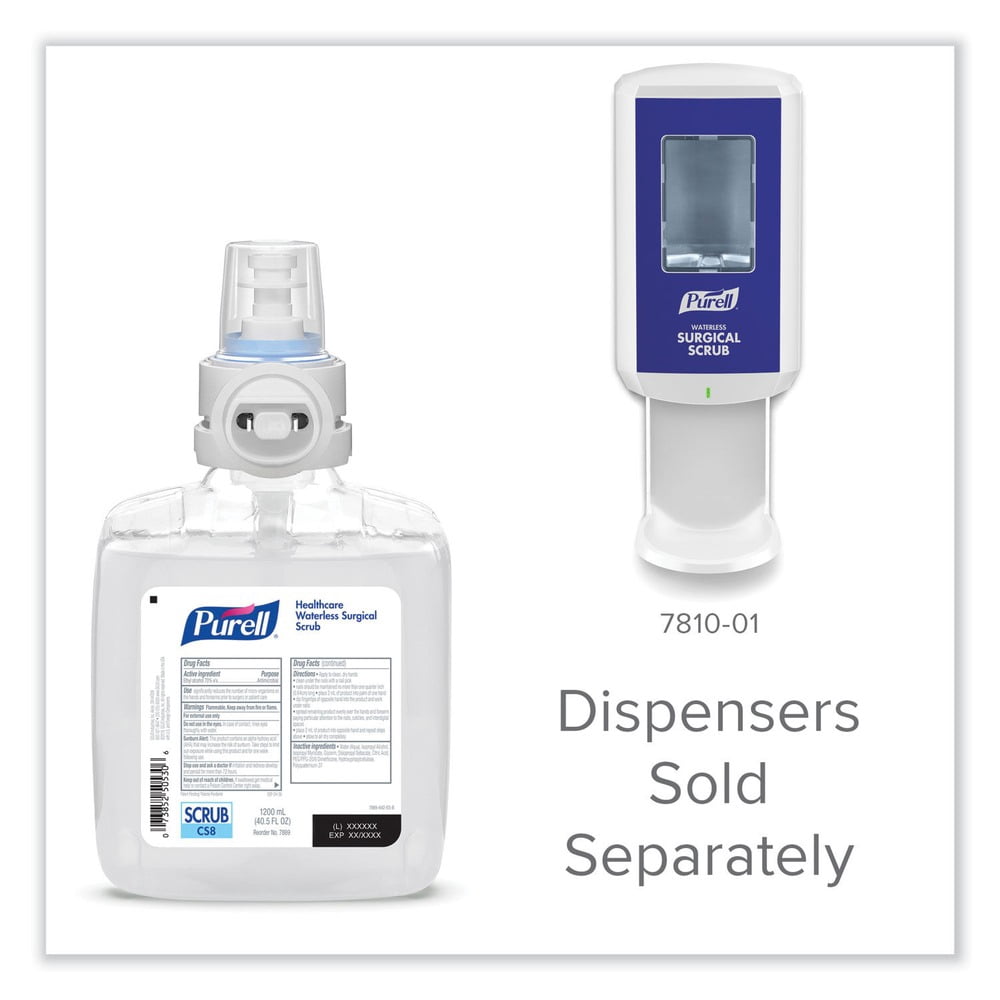 PURELL 7869-02 1200 ml Refill Bottle Fragrance-Free For CS-8 Dispenser Waterless Surgical Scrub Gel Hand Sanitizer (2/Carton)