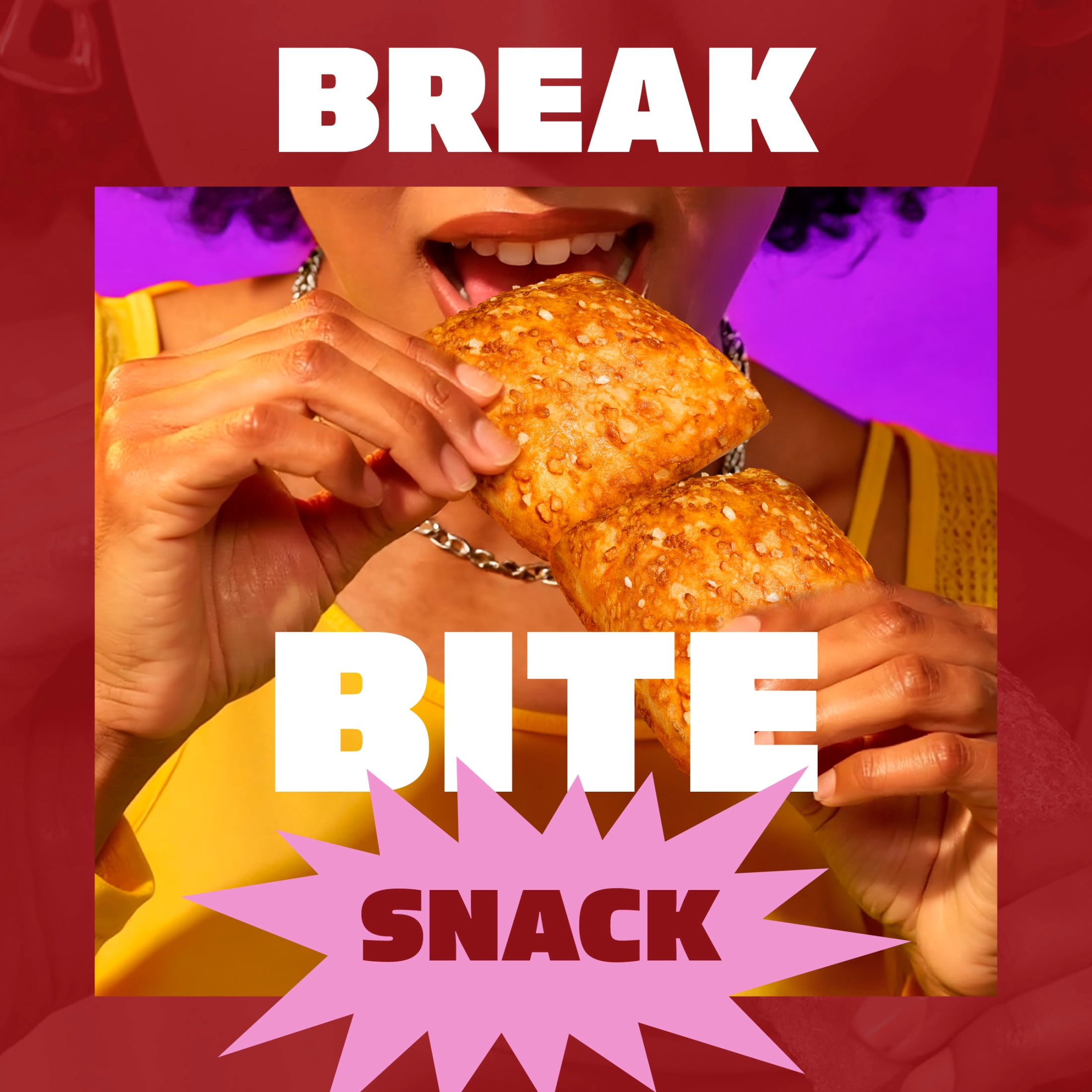 Hot Pockets Snack Breaks Cheesy Stuffed Pretzel Crust, Bacon & Cheese Snacks, 4 pack, 1 lb Box (Frozen)