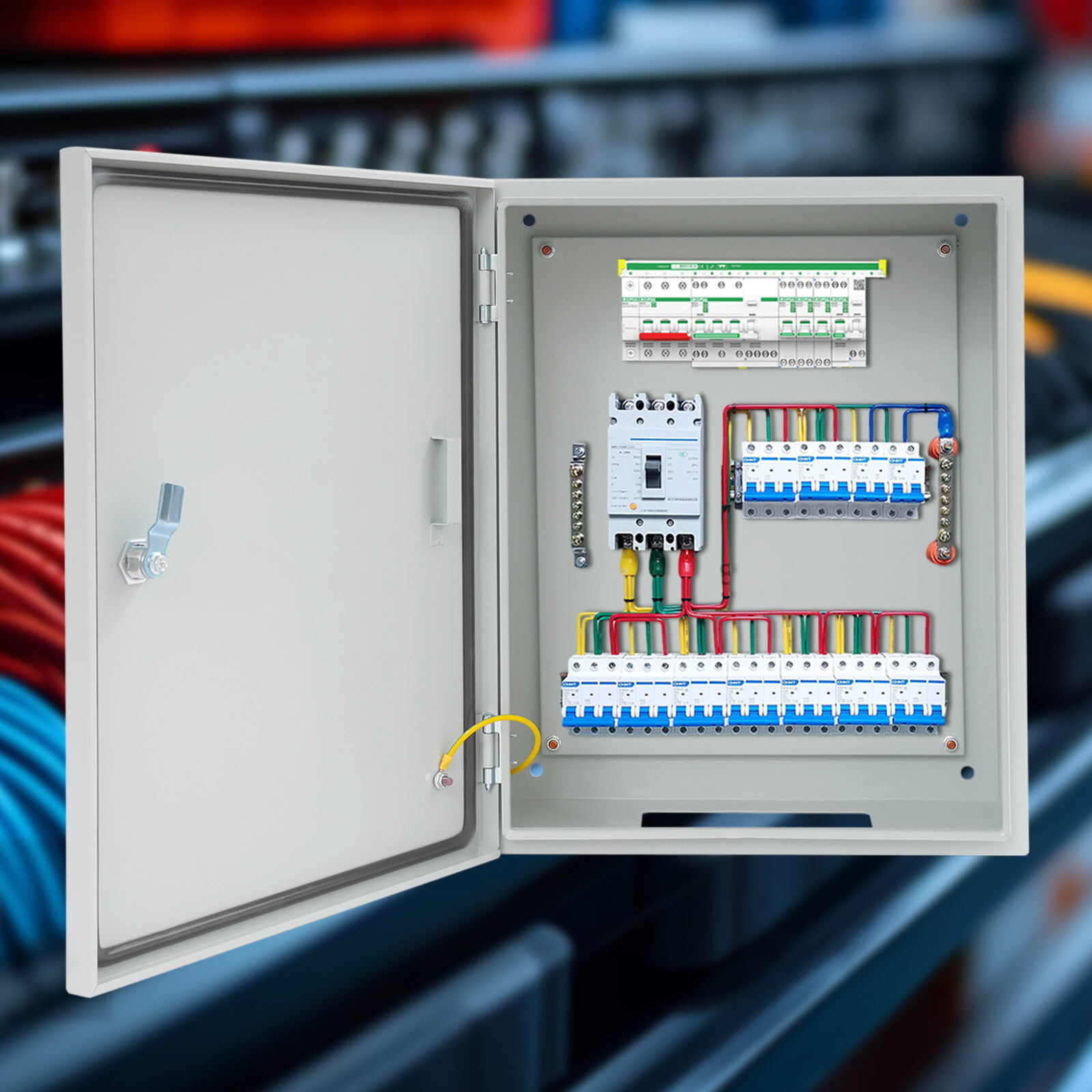 Electrical Box, 50x40x20cm Outdoor Enclosure IP55, Steel Electrical Panel Box with Lock & Keys, Wall Mounted for Cable Wiring Junction Box