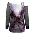 thumbnail image 2 of Aayomet Womens Plus Size Tops Womens Long Sleeve T Shirts Casual Blouses Fashion Tunic Side Split Tops for Leggings,Purple S, 2 of 3