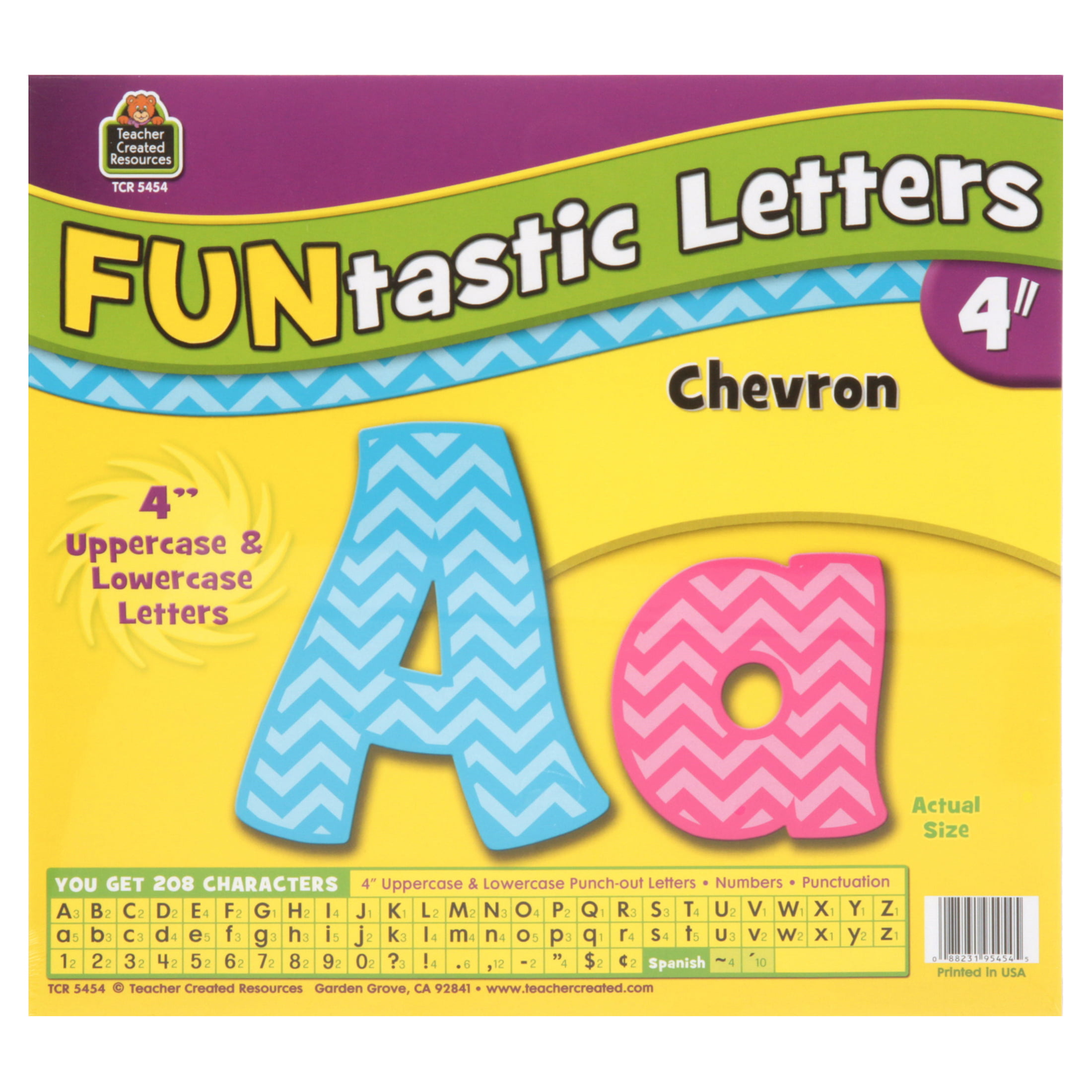 Chevron Funtastic 4" Letters Combo Pack Teacher Created Resources TCR5454 