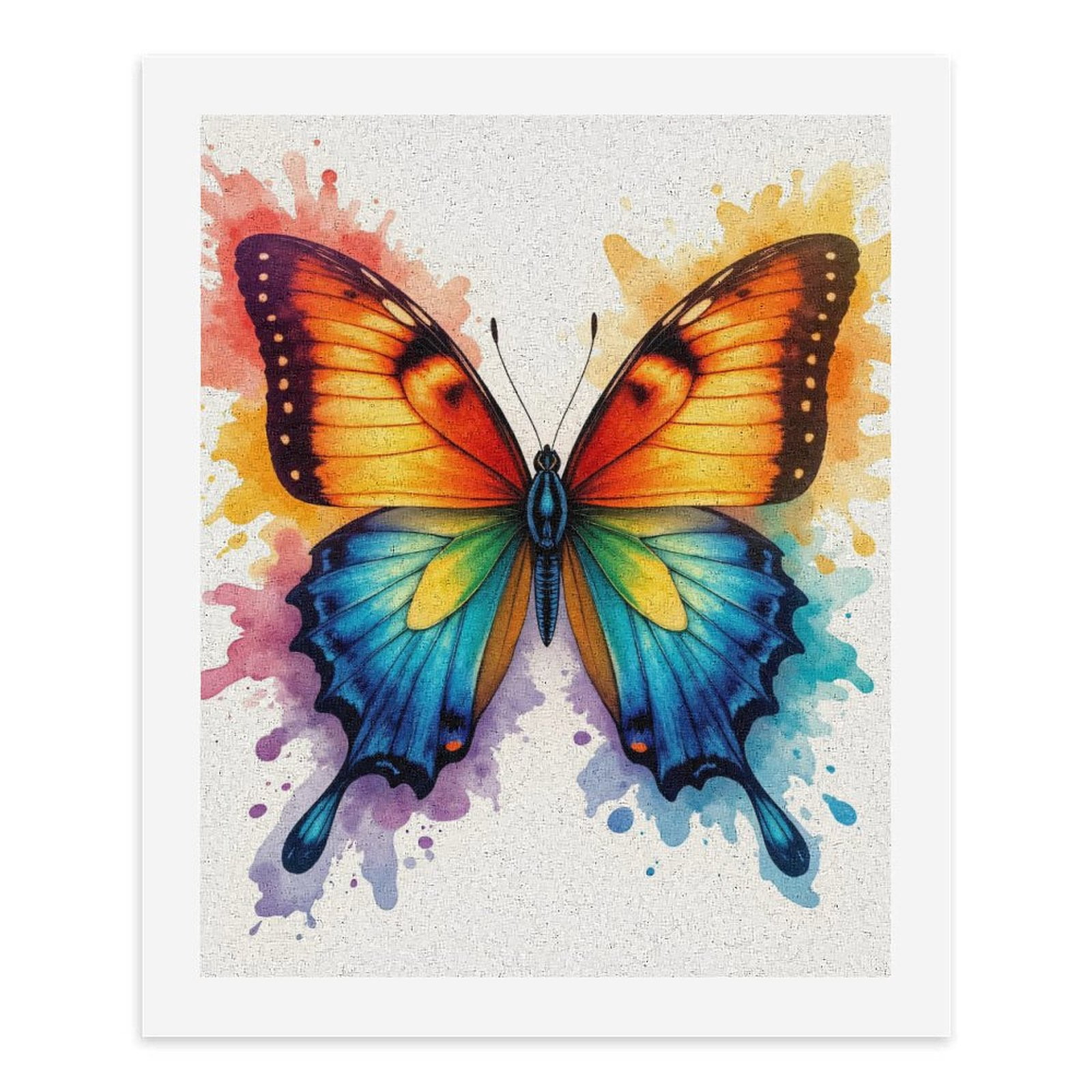 Paint By Numbers Kit for Adults Beginner - DIY Colorful Watercolor Butterfly Art Canvas Painting Kits for Adults, Frameless Paint By Number for Adults for Home Wall Decor 16x20 Inch