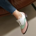 thumbnail image 4 of Women's Chunky Low Heels Wingtip Oxfords Shoes Pointed Toe Lace Up Low Top Vintage Pumps Shoes, 4 of 6