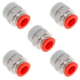 thumbnail image 1 of Conectores de aire de 3/8" rosca macho, conector rápido de línea de aire, plástico niquelado, cobre 1/2" NPT, 5 piezas, tono rojo y plata, 1 of 1